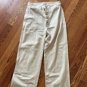 Ivory denim wide leg trousers REFORMATION